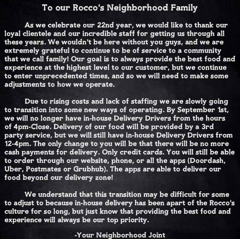 Roccos 22 Year Message